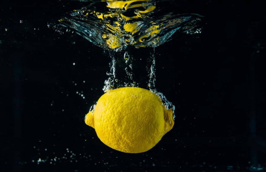 Lemon in body of water